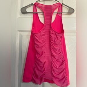 Athleta Pink Ruched Racerback Tank Top